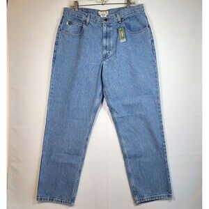 LL Bean Relaxed Fit NWT Jeans Mens 34x29.5 Blue Denim Straight Leg